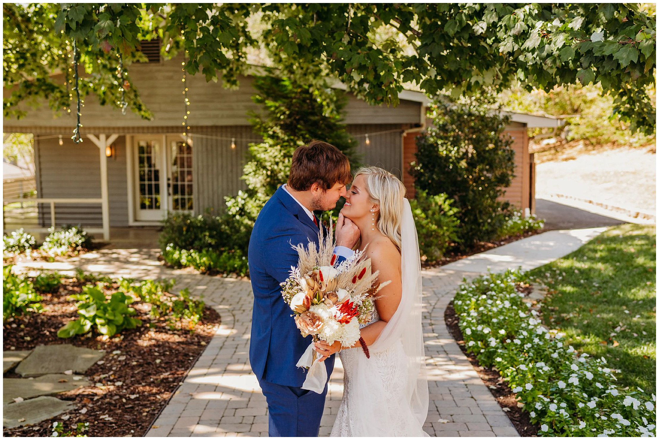photo of a bride and groom about to kiss at The Venue Chattanooga